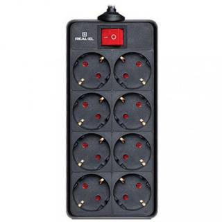 Сетевой фильтр REAL-EL RS-8 PROTECT 1.8m black EL122300021
