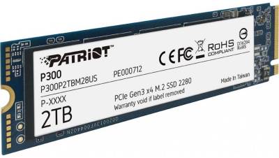 Внутренний HDD/SSD Patriot P300 2TB M.2 2280 NVMe 1.3 PCIe Gen3 x4 TLC P300P2TBM28