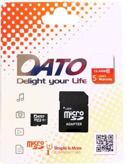 Карта памяти Dato microSDXC 64GB + adapter DTTF064GUIC10AD