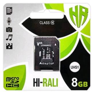 Карта памяти HI-RALI microSDHC 8GB + adapter HI-8GBSD10U1-01