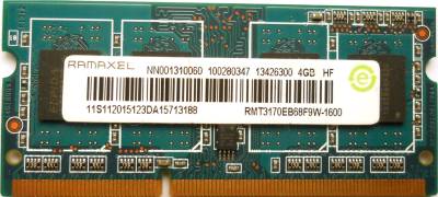 Оперативная память Ramaxel So-Dimm DDR3 4GB 1600MHz CL11 RMT3170EB68F9W-1600