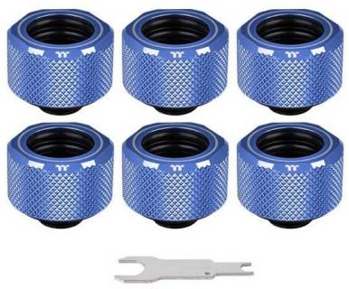 Кулер Thermaltake Pacific C-PRO G1/4 PETG Tube 16mm OD Compression (6-Pack Fittings) (CL-W210-CU00BU-B) Blue