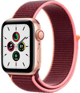 Apple Watch SE GPS + Cellular 40mm Gold Aluminum Case with Plum Sport L. MYEC2 / MYEJ2