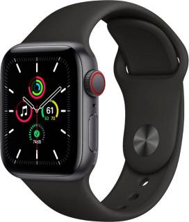 Apple Watch SE GPS + Cellular 40mm Space Gray Aluminum Case with Black Sport B. MYED2 / MYEK2