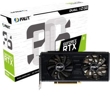 Видеокарта Palit GeForce RTX 3060 Dual 12GB LHR v2 NE63060019K9-190AD