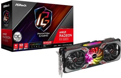 Видеокарта ASRock Radeon RX 6800 Phantom Gaming D 16GB OC RX6800 PGD 16GO