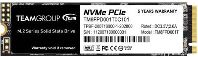 Внутренний HDD/SSD Team MP33 Pro 1TB M.2 2280 NVMe PCIe 3.0 x4 3D TLC TM8FPD001T0C101