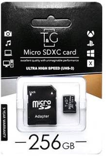 Карта памяти T&G microSDXC 256GB C10 UHS-3 + adapter TG-256GBSD10U3-01