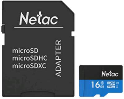 Карта памяти Netac microSDXC P500 Standard 16GB + Adapter NT02P500STN-016G-R