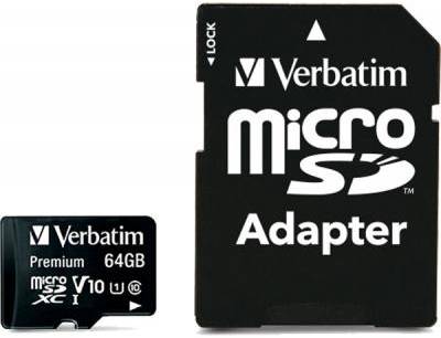 Карта памяти Verbatim microSDXC Premium 64GB + Adapter MDAVR-92/G
