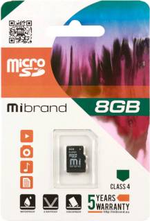 Карта памяти Mibrand microSDHC 8GB MICDC4/8GB