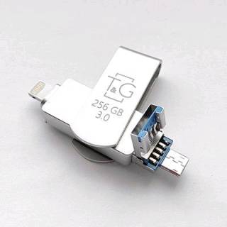 Флеш-память USB T&G 007 Metal Series 8GB Silver USB 3.0 + Lightning TG007IOS-8G3