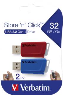 Флеш-память USB Verbatim Store 'n' Click 2x32GB Red/Blue USB 3.2 49308