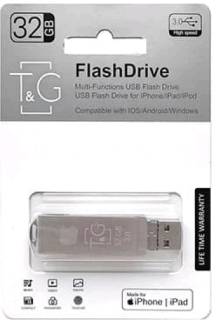 Флеш-память USB T&G 004 Metal Series 32GB Silver USB3.0 + Lightning TG004IOS-32G3