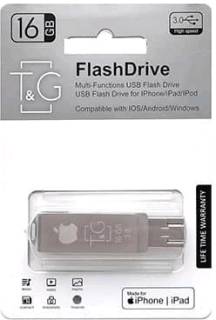 Флеш-память USB T&G 004 Metal Series 16GB Silver USB3.0 + Lightning TG004IOS-16G3