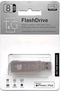 Флеш-память USB T&G 004 Metal Series 8GB Silver USB3.0 + Lightning TG004IOS-8G3