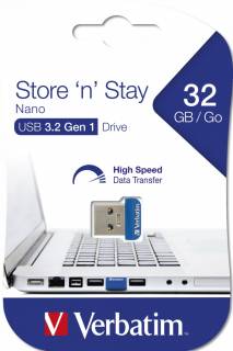 Флеш-память USB Verbatim Store 'n' Stay NANO 32GB Blue USB 3.0 98711