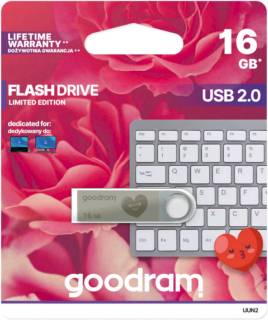 Флеш-память USB Goodram UUN2 16GB Valentine Silver USB 2.0 UUN2-0160S0R11-V
