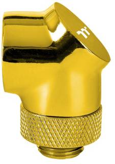 Кулер Thermaltake Фитинг для СВО ThermalTake Pacific G1/4 90 Degree Adapter - Gold/DIY LCS/Fitting (CL-W268-CU00GD-A)