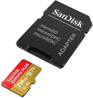Карта памяти SanDisk microSDXC Extreme Plus 256GB + Adapter SDSQXBZ-256G-ANCMA
