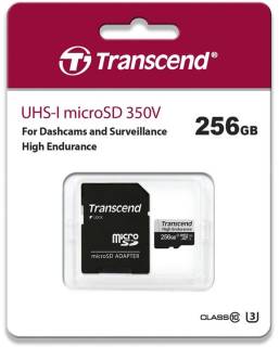 Карта памяти Transcend 350V microSDXC 256GB C10 UHS-I U1 + adapter TS256GUSD350V