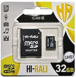 Карта памяти HI-RALI microSDXC 32GB + adapter HI-32GBSD10U3-01