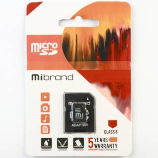 Карта памяти Mibrand microSDHC 8GB + Adapter MICDC6/8GB-A