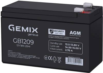 Аккумуляторная батарея Gemix 12V 9Ah AGM GB1209