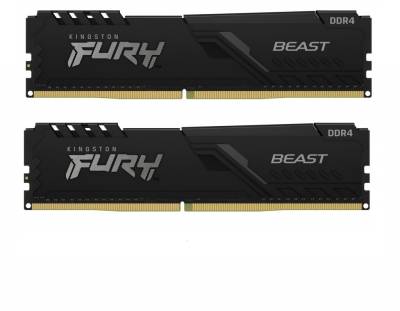 Оперативная память Kingston Fury Beast Black DDR4 64GB (2x32GB) 3200MHz CL16 Kit KF432C16BBK2/64