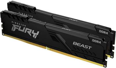 Оперативная память Kingston Fury Beast Black DDR4 16GB (2x8GB) 3733MHz CL19 Kit KF437C19BBK2/16