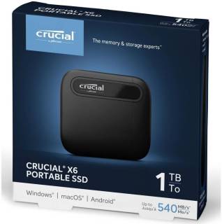 Внешний HDD Crucial Portable SSD X6 1TB Black USB 3.2 Gen2 USB-C CT1000X6SSD9