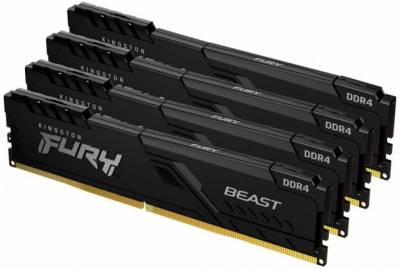Оперативная память Kingston Fury Beast Black DDR4 128GB (4x32GB) 3600Mhz CL18 Kit KF436C18BBK4/128
