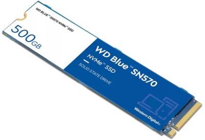Внутренний HDD/SSD Western Digital WD Blue SN570 500GB M.2 2280 NVMe 1.4 PCIe Gen3 x4 TLC WDS500G3B0C