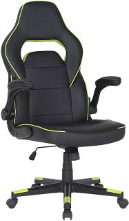 Кресло 2E GAMING HEBI Black/Green 2E-GC-HEB-BK