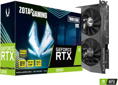 Видеокарта ZOTAC GAMING GeForce RTX 3050 Twin Edge OC 8GB ZT-A30500H-10M
