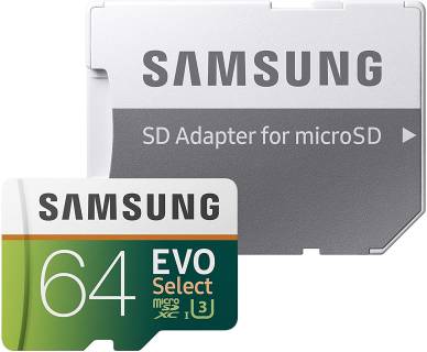 Карта памяти Samsung EVO Select microSDXC 64GB + SD Adapter MB-ME64HA/AM