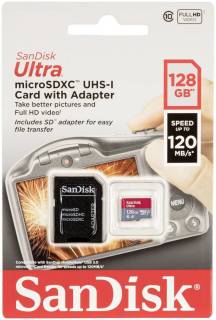 Карта памяти SanDisk Ultra microSDXC 128GB + SD Adapter SDSQUA4-128G-GN6IA