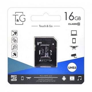 Карта памяти T&G microSDHC 16GB + adapter TG-16GBSD10U3-01