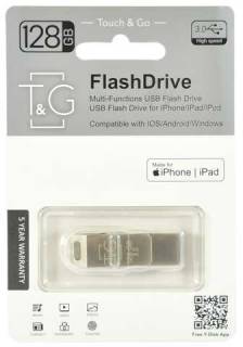 Флеш-память USB T&G 008 Series 128GB Silver USB 3.0 + Lightning TG008IOS-128G3