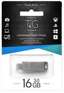 Флеш-память USB T&G 008 Series 16GB Silver USB 3.0 + Lightning TG008IOS-16G3