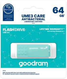 Флеш-память USB Goodram UME3 Care 64GB Green USB 3.0 UME3-0640CRR11