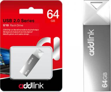 Флеш-память USB AddLink U10 64GB Gray USB 2.0 ad64GBU10G2