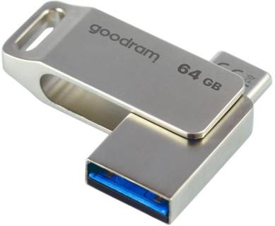 Флеш-память USB Goodram ODA3 64GB Metal Silver USB 3.2 Type-C ODA3-0640S0R11