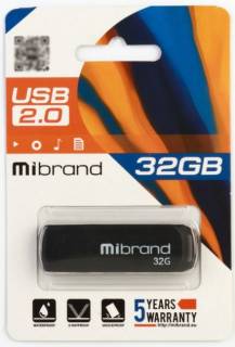 Флеш-память USB Mibrand Mink 32GB Black USB 2.0 MI2.0/MI32P4B