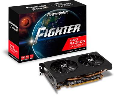 Видеокарта PowerColor Fighter Radeon RX 6500 XT 4GB GDDR6 AXRX 6500 XT 4GBD6-DH/OC