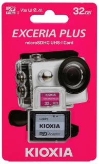 Карта памяти Kioxia Exceria plus microSDXC 32GB + SD Adapter LMPL1M032GG2