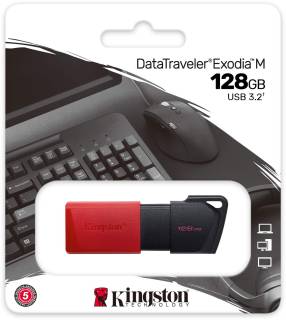 Флеш-память USB Kingston DataTraveler Exodia M 128GB Black/Red USB 3.2 DTXM/128GB