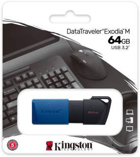 Флеш-память USB Kingston DataTraveler Exodia M 64GB Black/Blue USB 3.2 DTXM/64GB