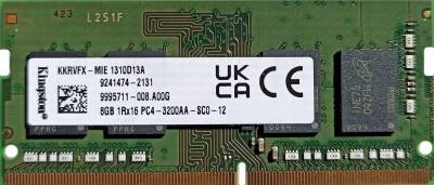 Оперативная память Kingston So-Dimm DDR4 8GB 3200MHz CL22 KKRVFX-MIE