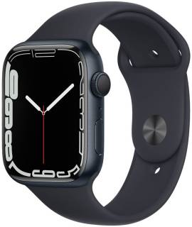 Часы Apple iWatch, Apple Watch Series 7 GPS 45mm Midnight Aluminum Case With Midnight Sport Band (MKN53)